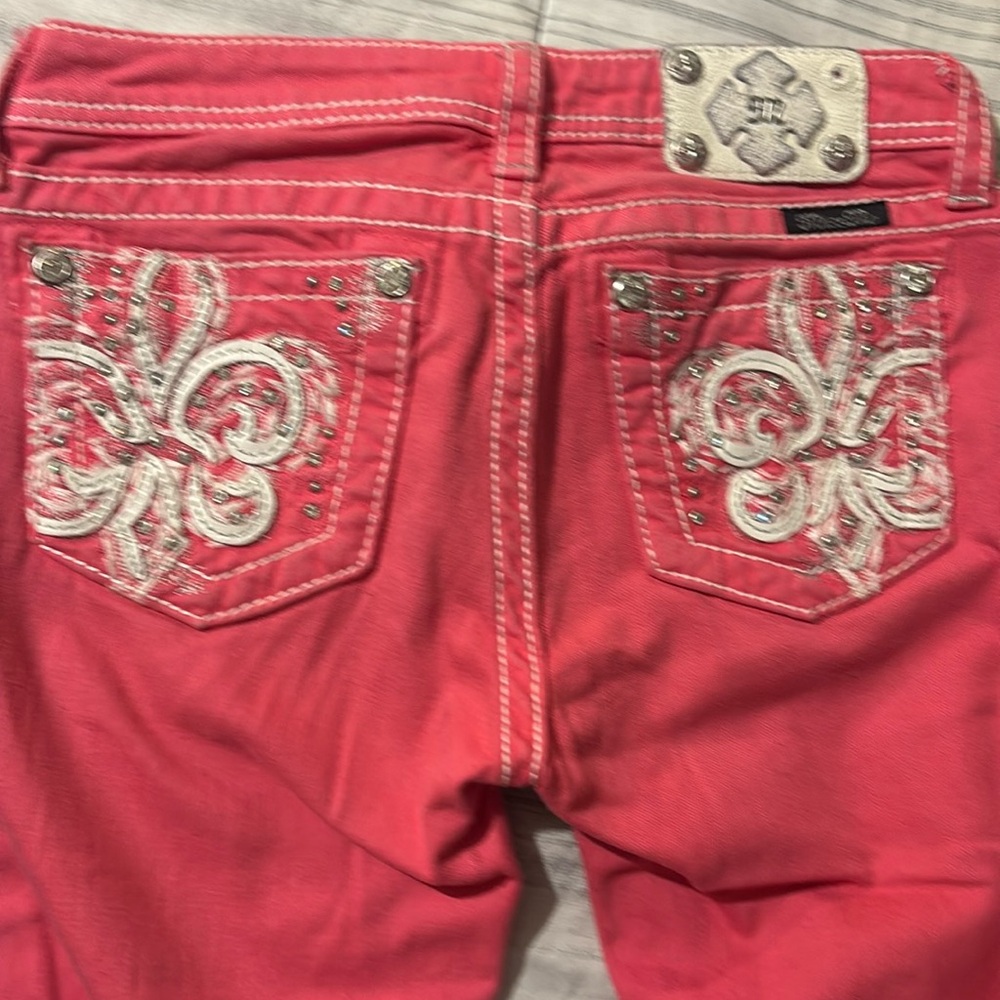 Miss Me Girls Melon Capri Fleur-De-Lis 16